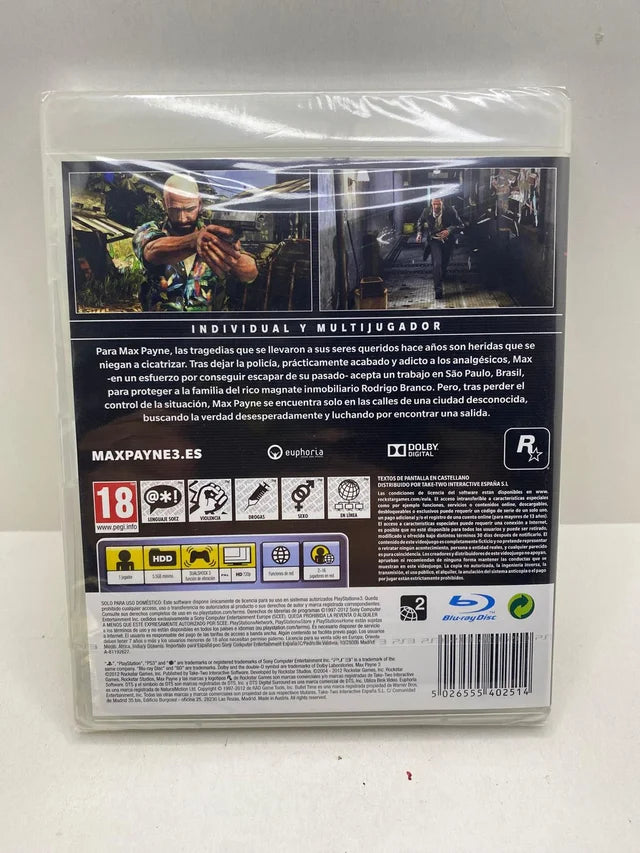 Max Payne 3 PS3 PAL NUEVO